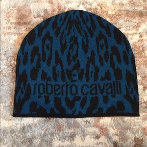 Roberto Cavalli Printed Wool Blend Beanie